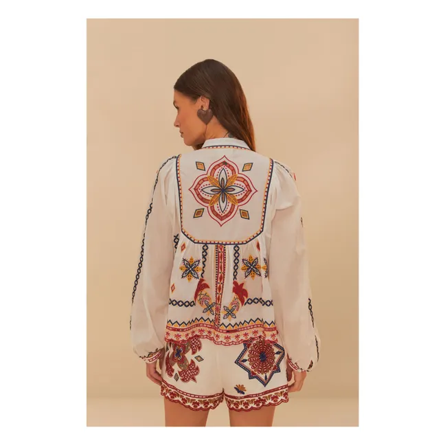 Blusa bordada Marys Tiles | Blanco Roto