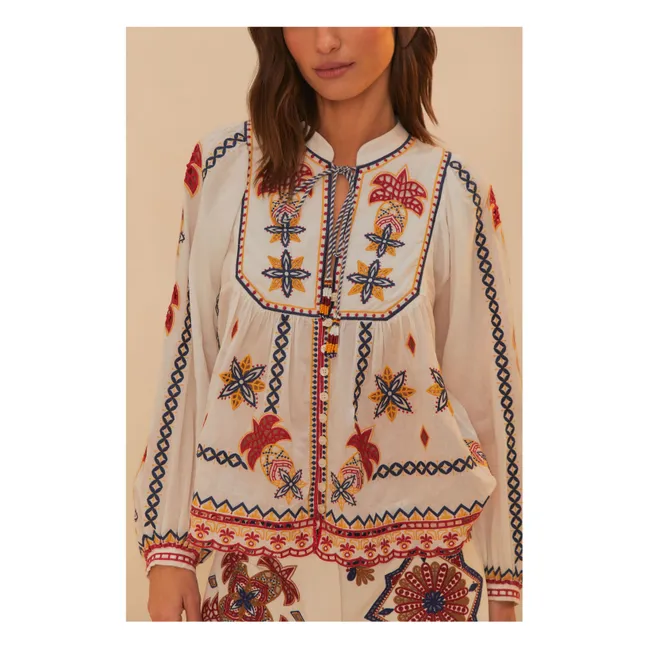 Blusa bordada Marys Tiles | Blanco Roto
