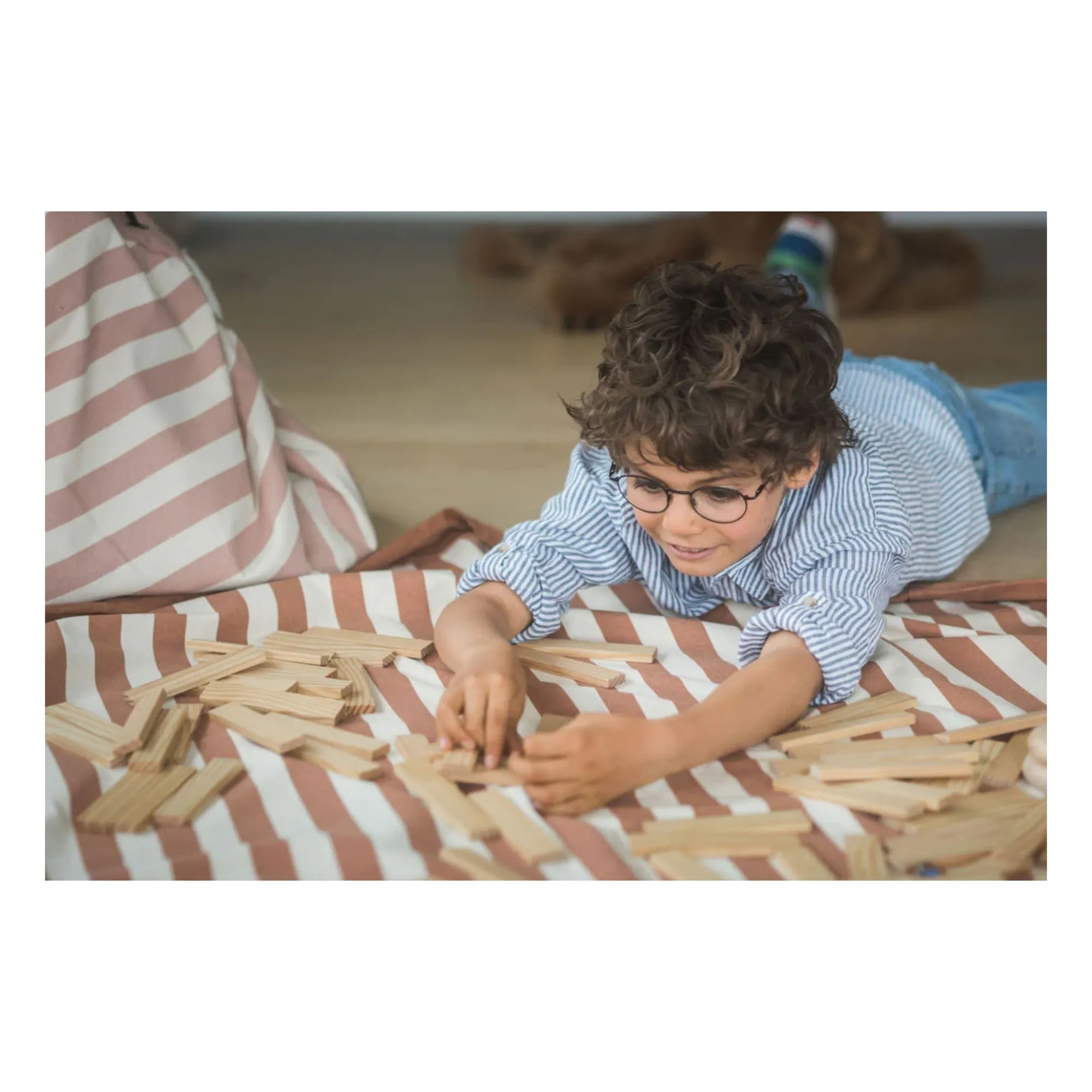 Sac / Tapis de jeu Noomad  - Rayures | Ocre- Image produit n°1
