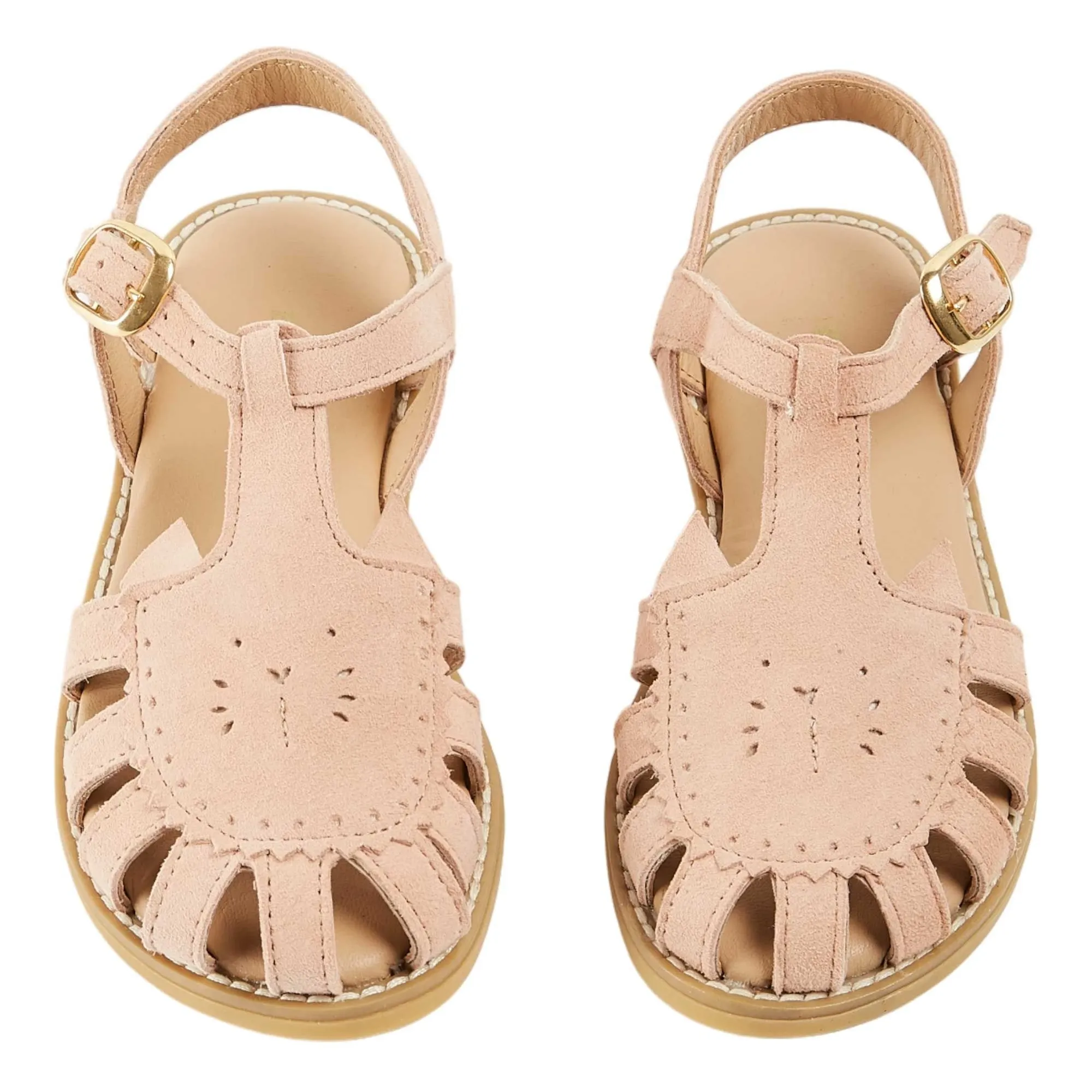 Emile Et Ida Pale Pink Leather Cat Sandals