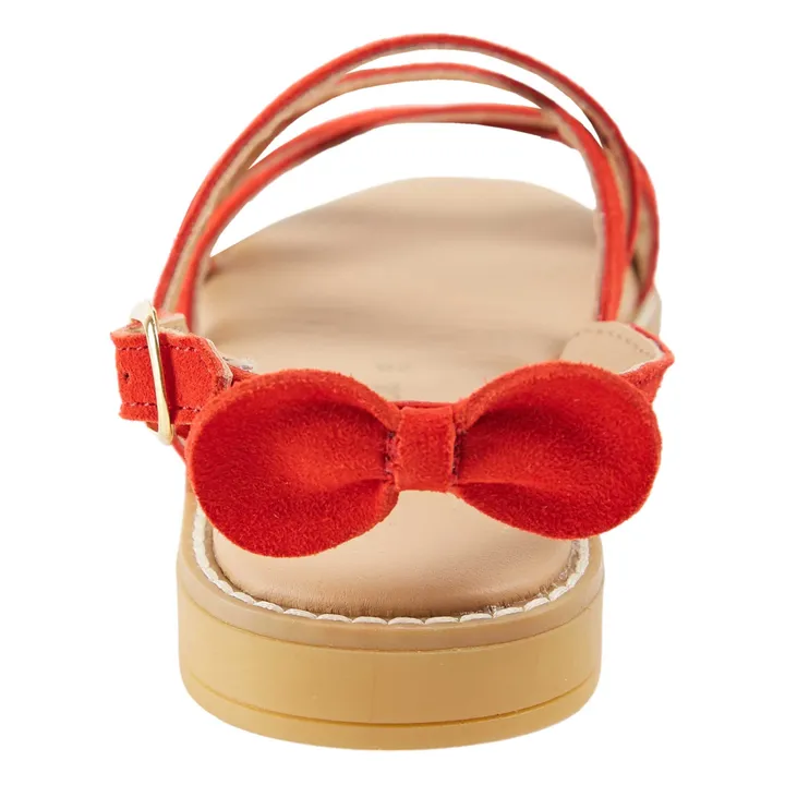 Sandalias de piel entrecruzada | Rojo- Imagen del producto n°1