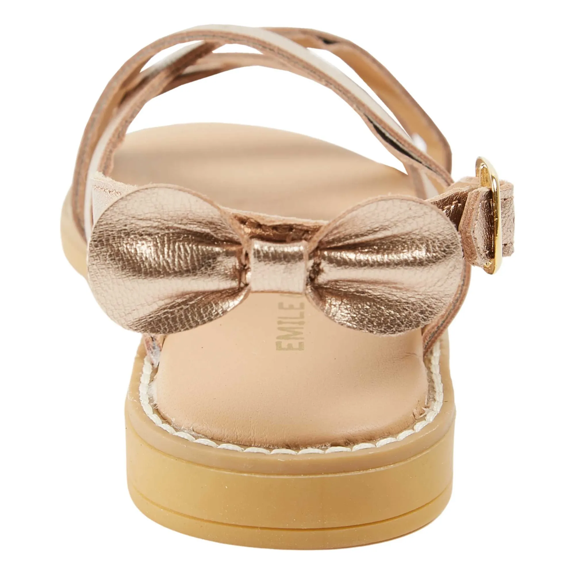 Sandales Croisillons Cuir | Doré- Image produit n°1