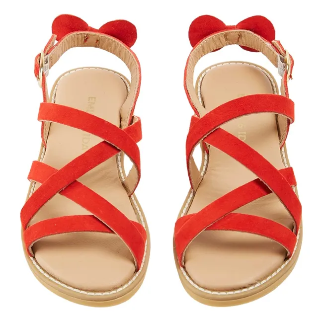 Kreuzsandalen Leder | Rot