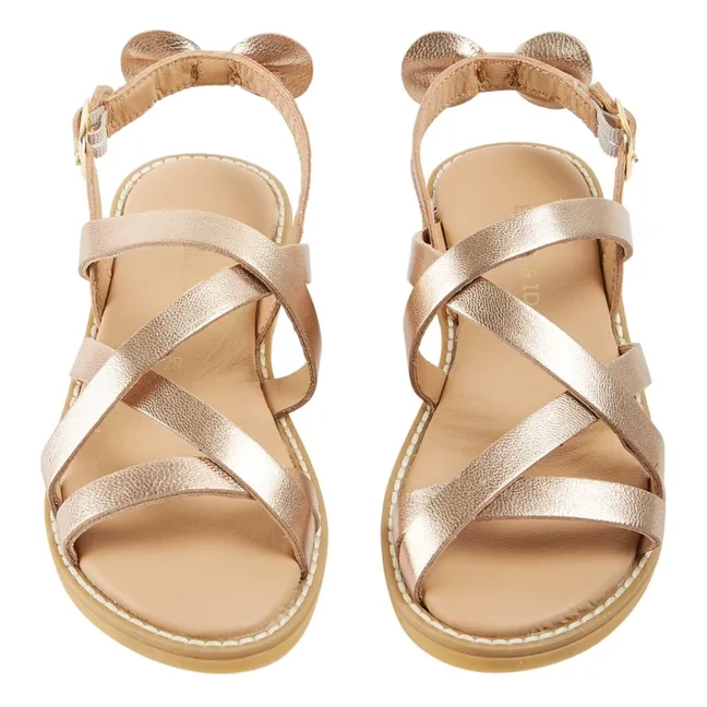 Kreuzsandalen Leder | Gold