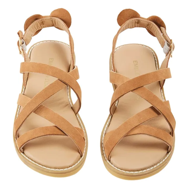 Sandales Croisillons Cuir | Camel