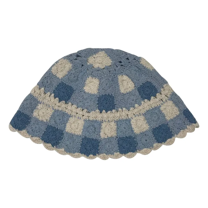 Gorro de ganchillo Vichy | Azul- Imagen del producto n°0