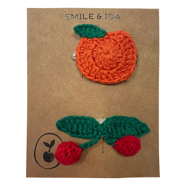 Set de 2 barras de ganchillo de frutas | Albaricoque