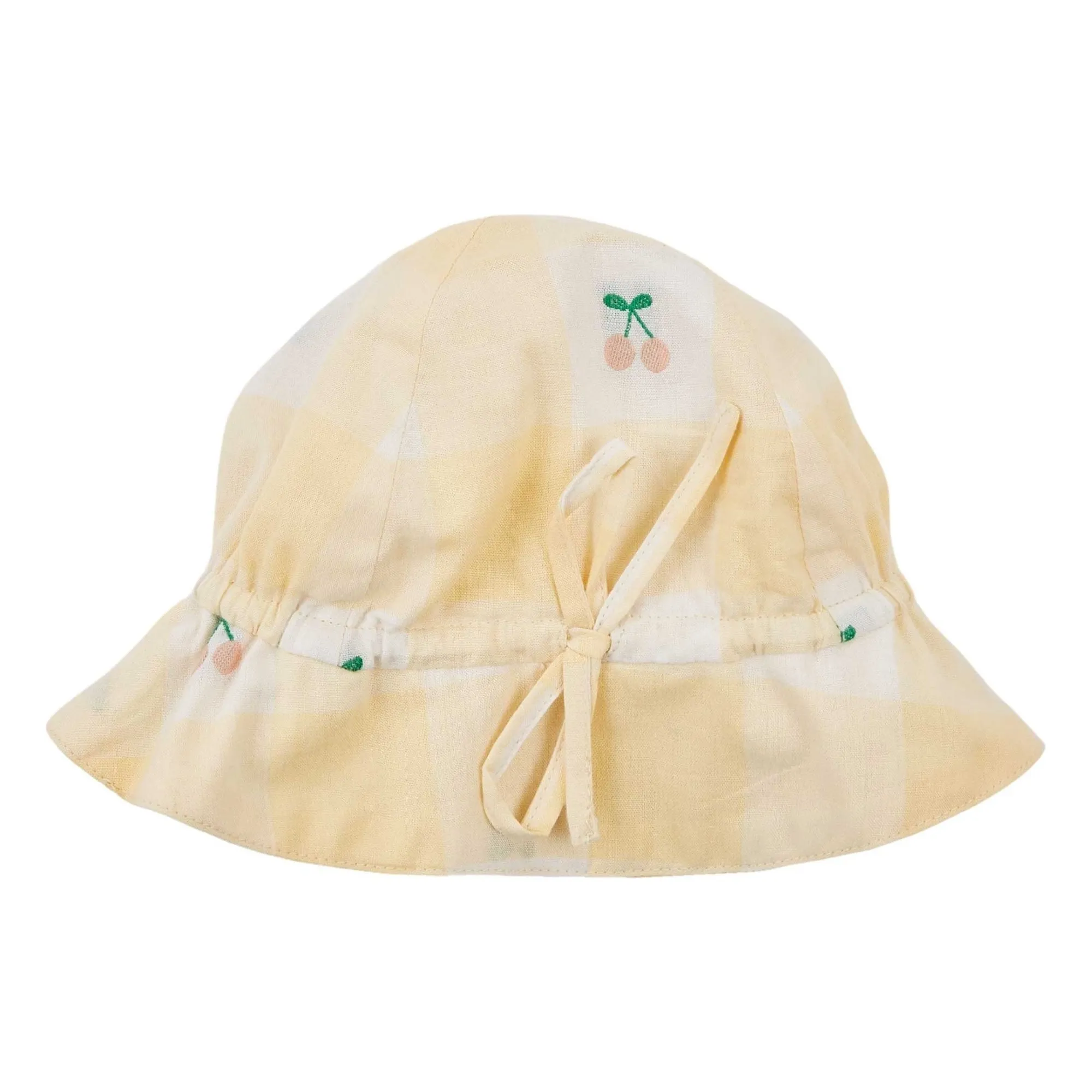 Emile Et Ida Pale Yellow Chapeau Vichy Cerise