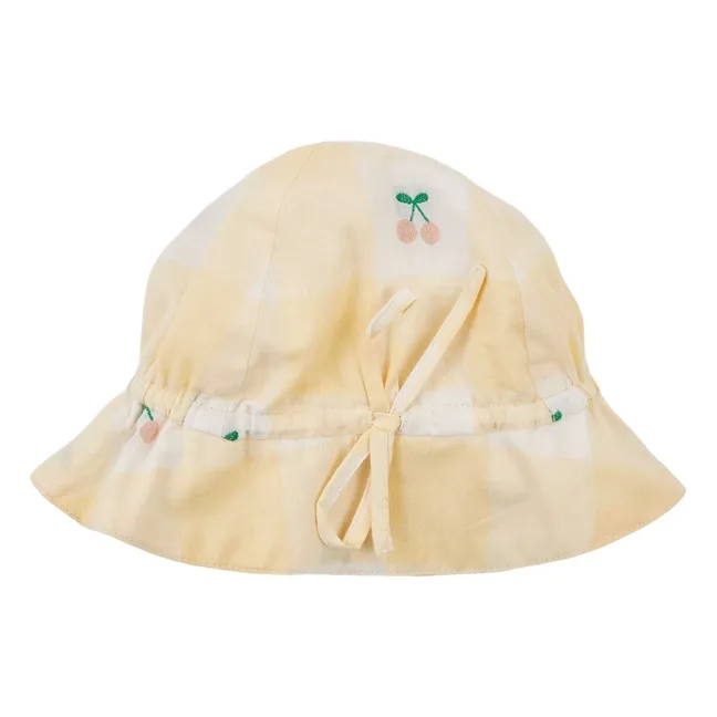 Vichy-Kirsch-Hut | Blasses Gelb