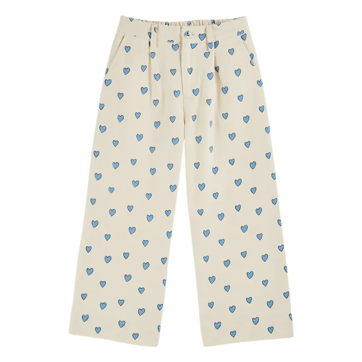 Pantalon Cœur | Crème- Image produit n°0