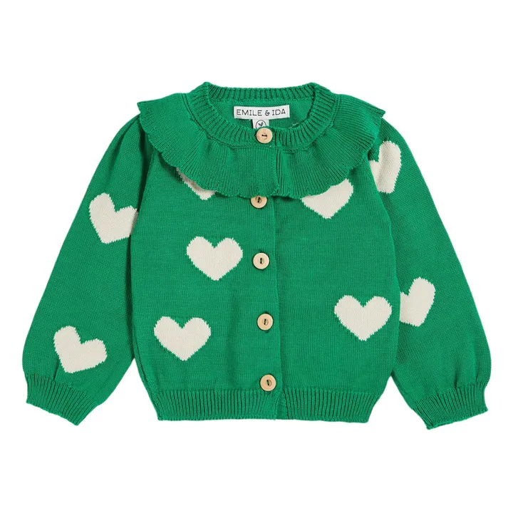 Chaqueta Corazón de algodón orgánico | Verde- Imagen del producto n°0