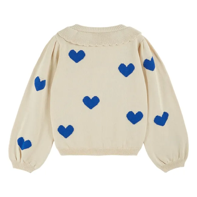 Cardigan a cuore in cotone biologico | Ecru