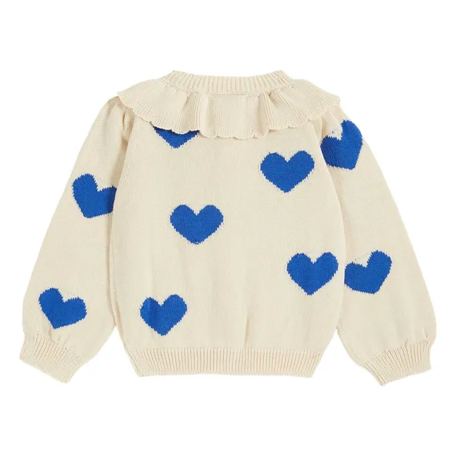 Cardigan Cœur Coton Bio | Ecru