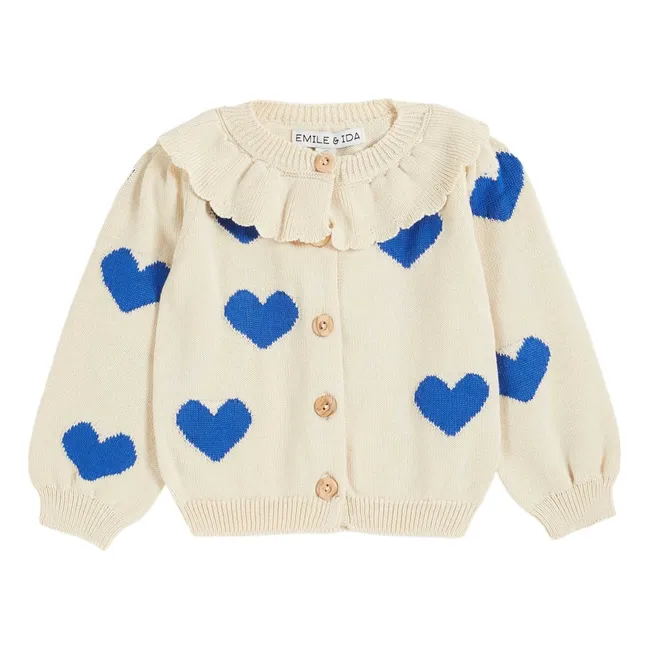 Cardigan Cœur Coton Bio | Ecru