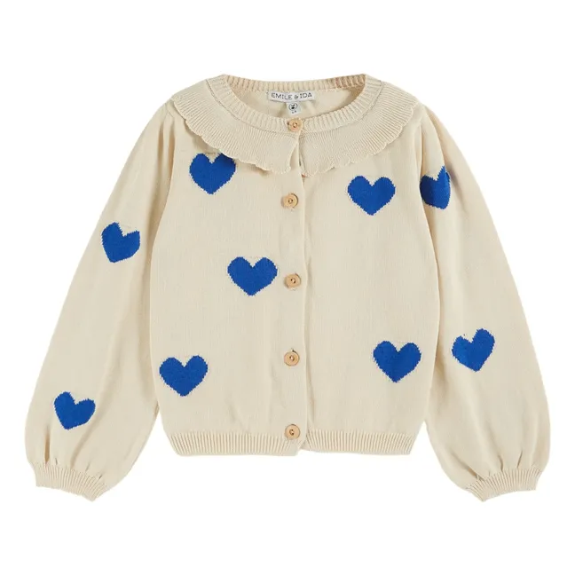 Cardigan Cœur Coton Bio | Ecru