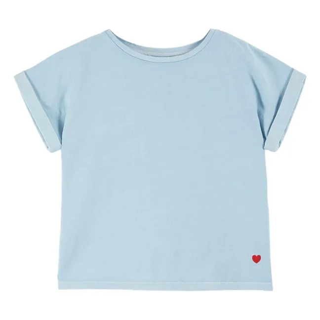 T-Shirt Teinture Naturelle Coton Bio | Bleu ciel