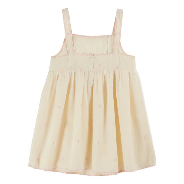 Besticktes Herz Kleid | Seidenfarben