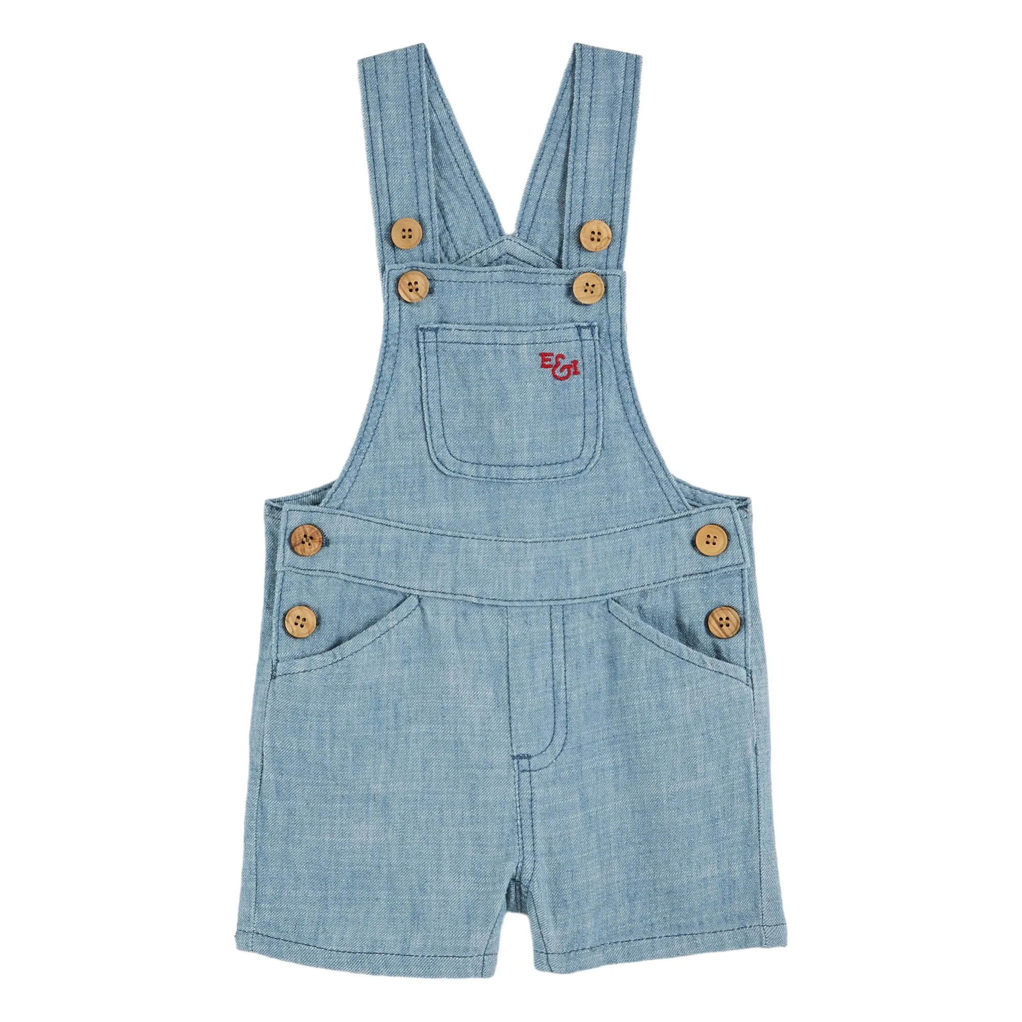 Emile Et Ida Light Blue Chambray Overalls