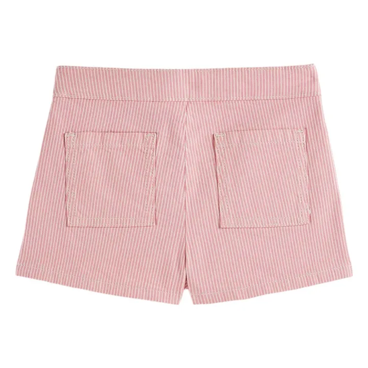 Short Fleurs Rayé | Rose- Image produit n°1