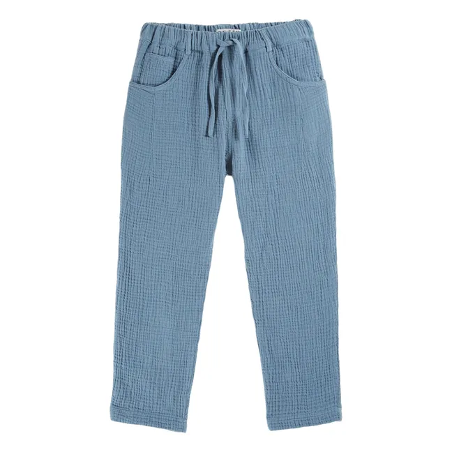 Pantalon Gaze de Coton | Bleu gris