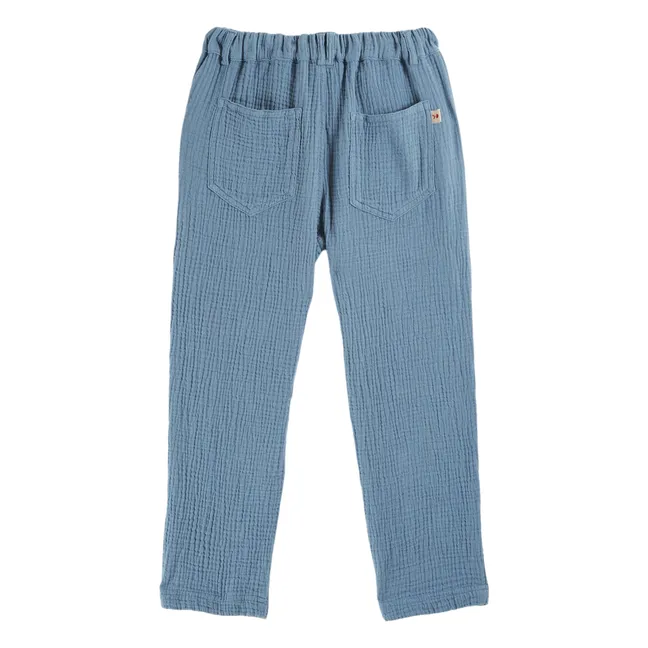 Pantalon Gaze de Coton | Bleu gris