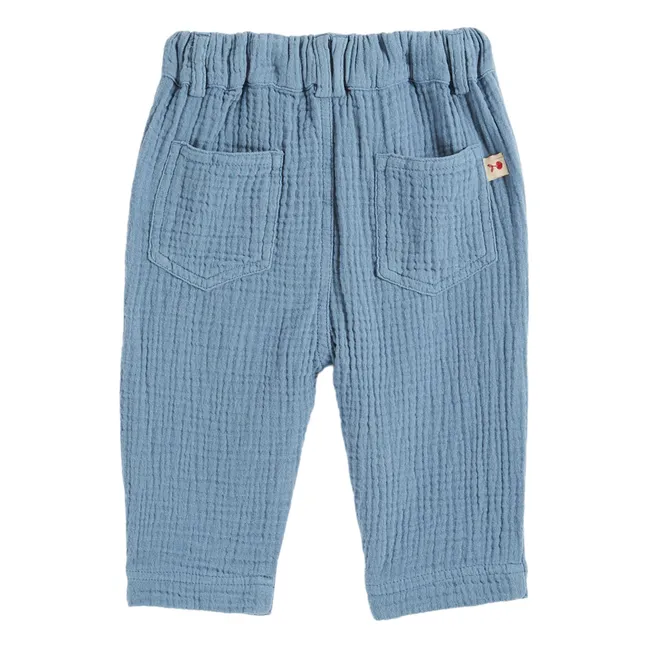 Pantalon Gaze de Coton | Bleu gris