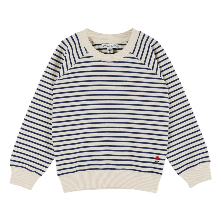 Sweat Rayures | Bleu marine- Image produit n°0