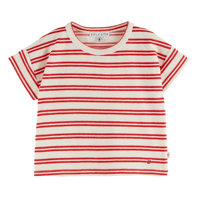 Camiseta de rayas Terry | Rojo