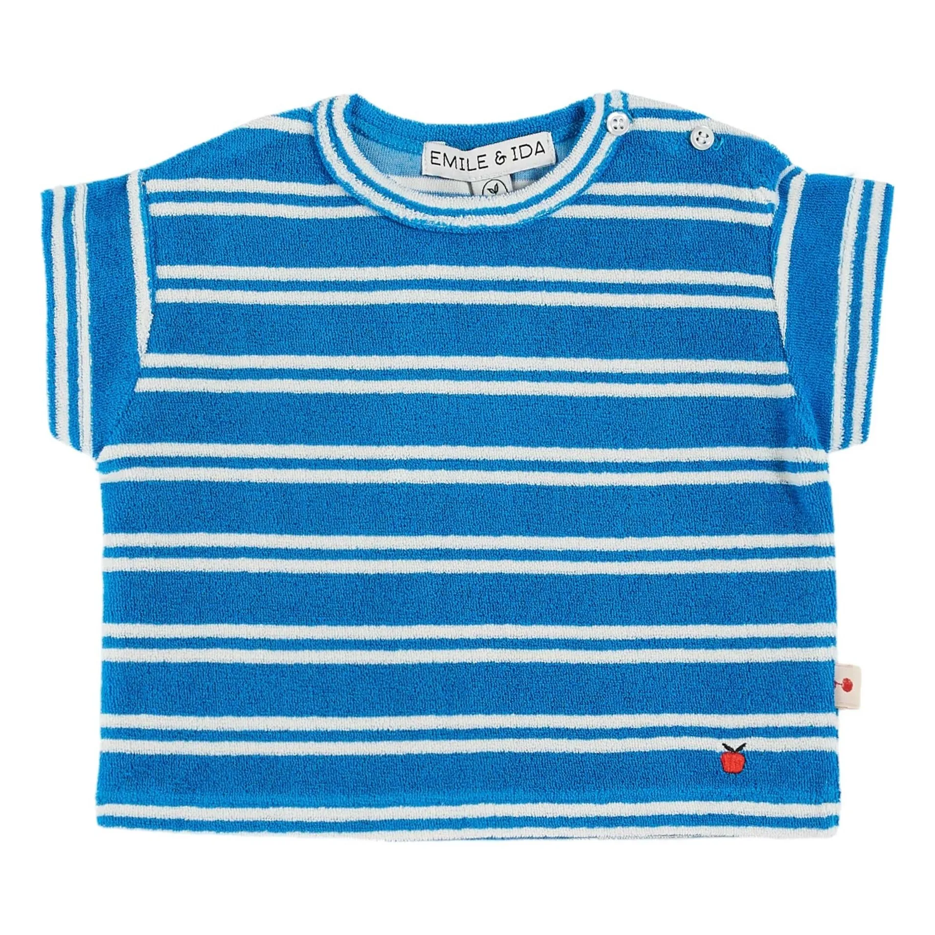 Emile Et Ida Blue Terry Stripe T-Shirt