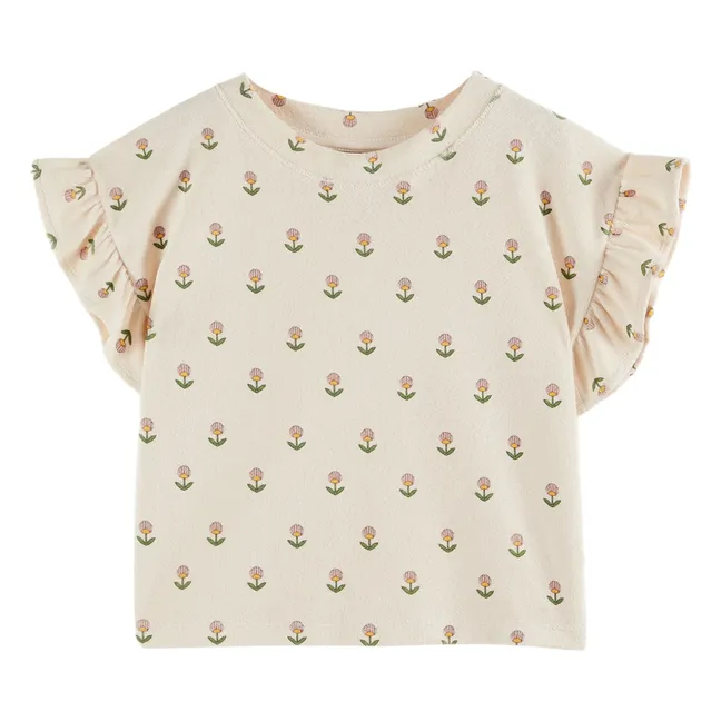 Camiseta Soft Flowers | Crema