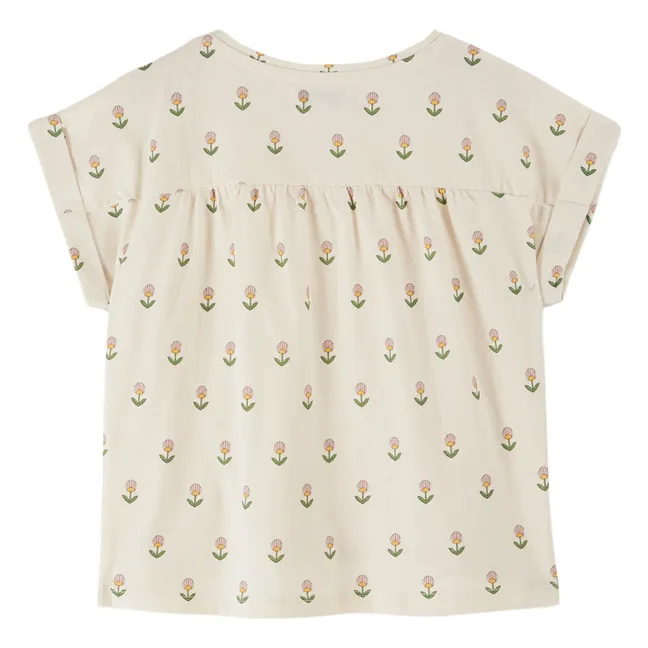 Maglietta in cotone biologico Soft Flowers | Crema