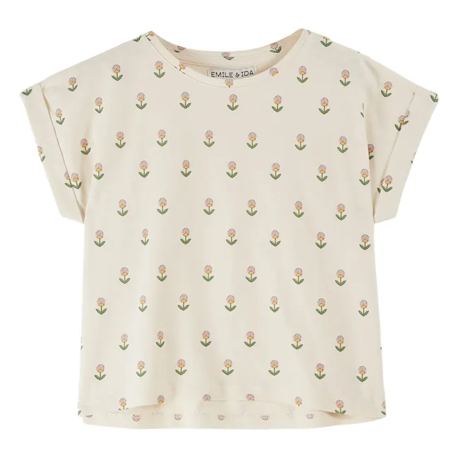 Fleurs Douce Organic Cotton T-Shirt | Cream