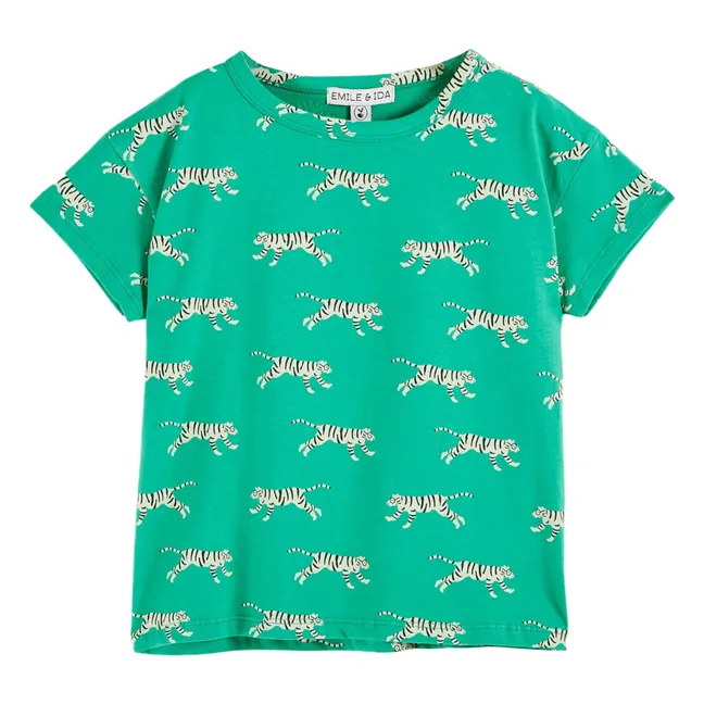 Organic Cotton Tiger T-Shirt | Green