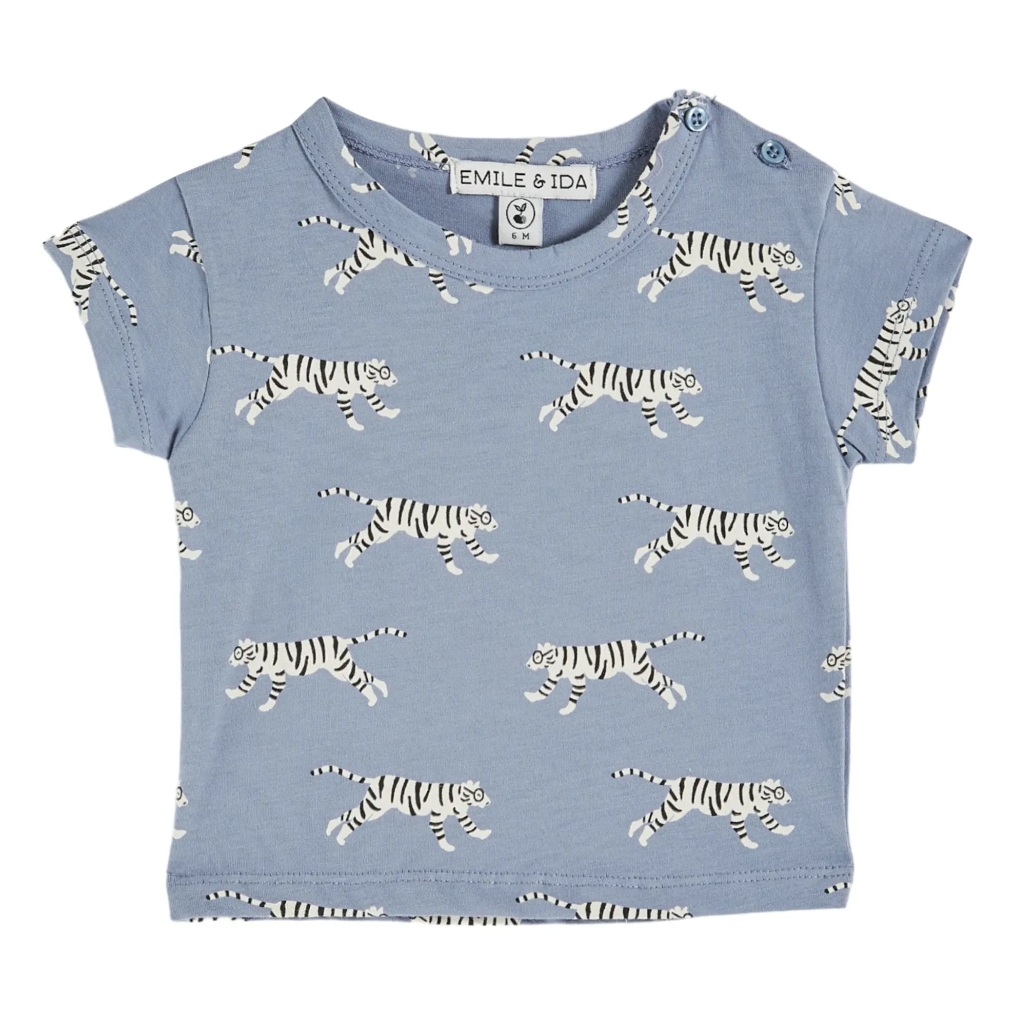 Emile Et Ida Lavender Organic Cotton Tiger T-Shirt