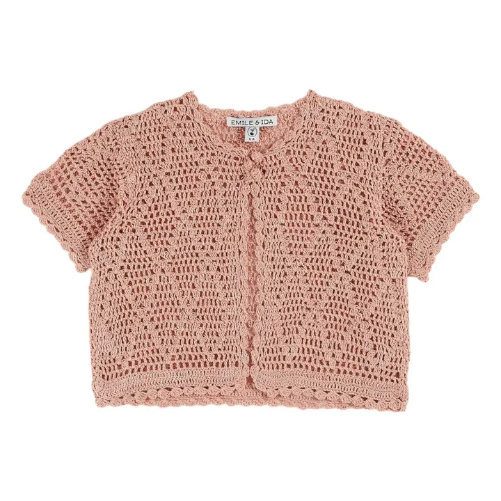 Cardigan Crochet | Rose- Image produit n°0