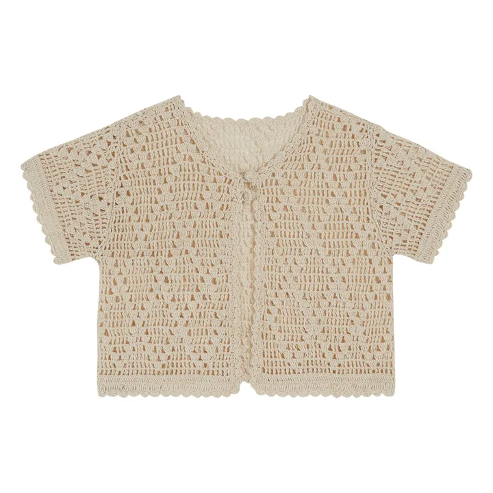 Cardigan Crochet | Ecru- Image produit n°0