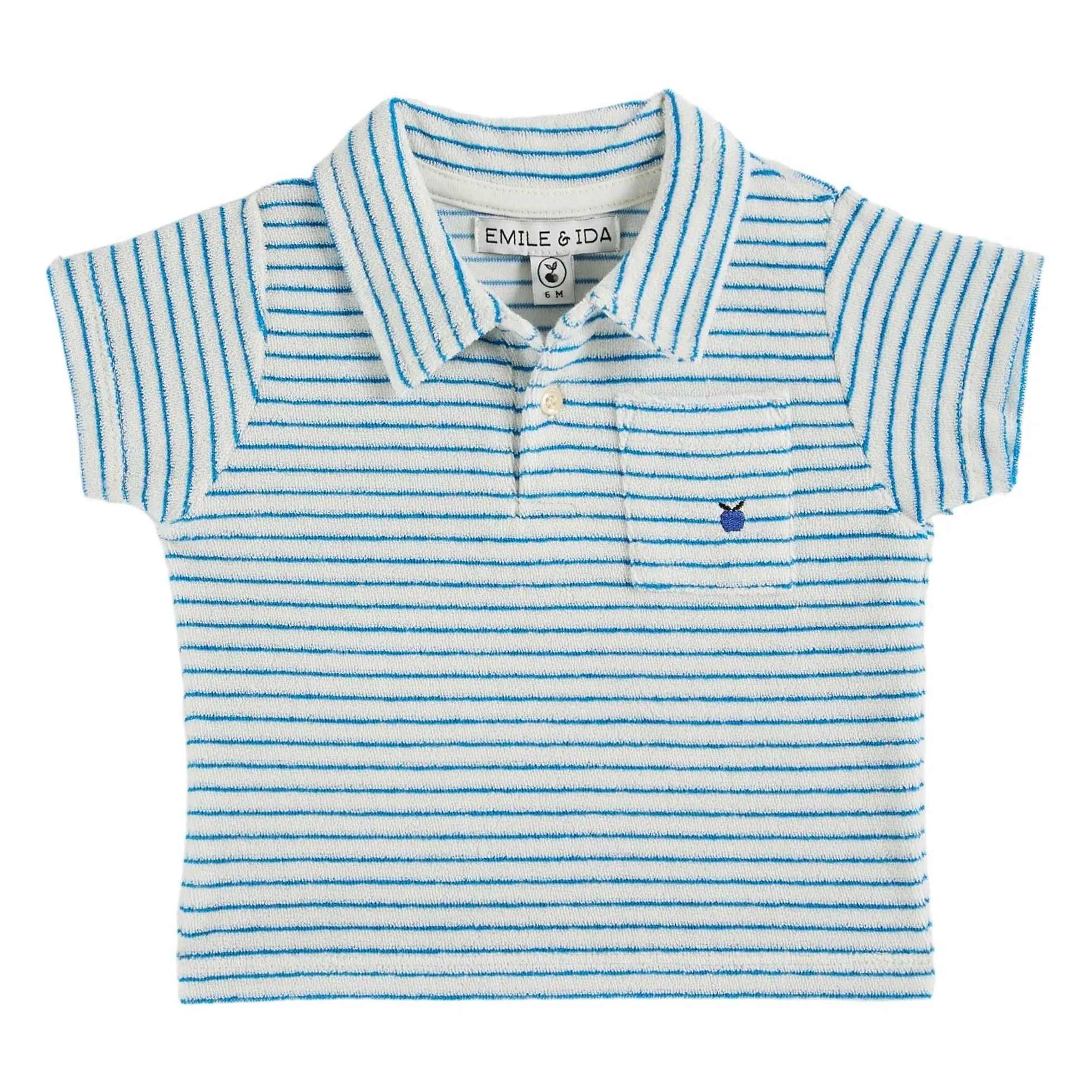 Emile Et Ida Ecru Terry Stripe Polo