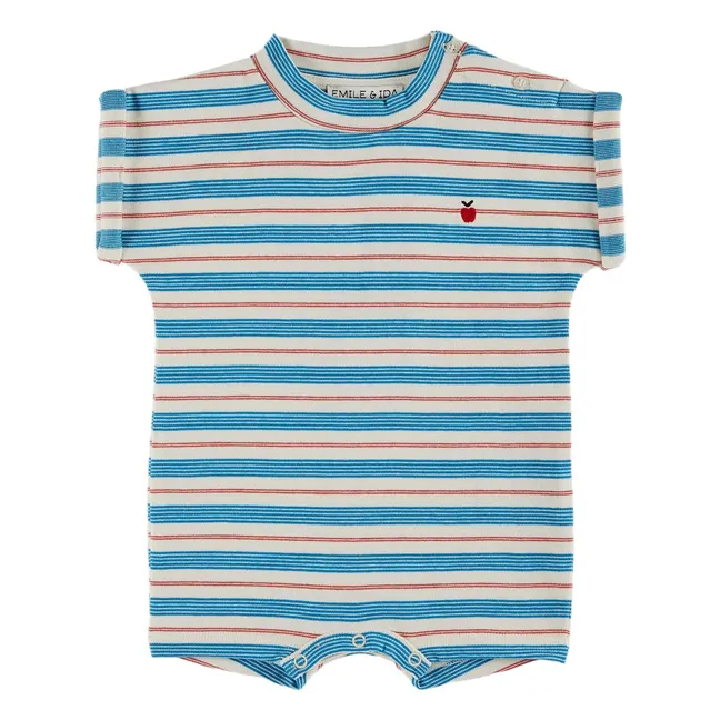 Combishort Marinière Coton Bio | Bleu