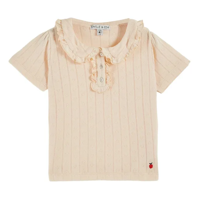 Pointelle T-Shirt | Cream