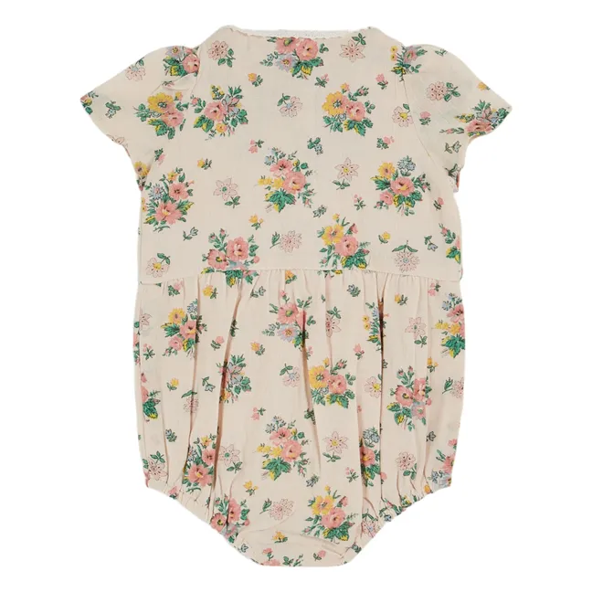 Smocke Spring romper | Peach