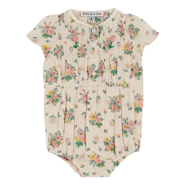 Smocke Spring romper | Peach