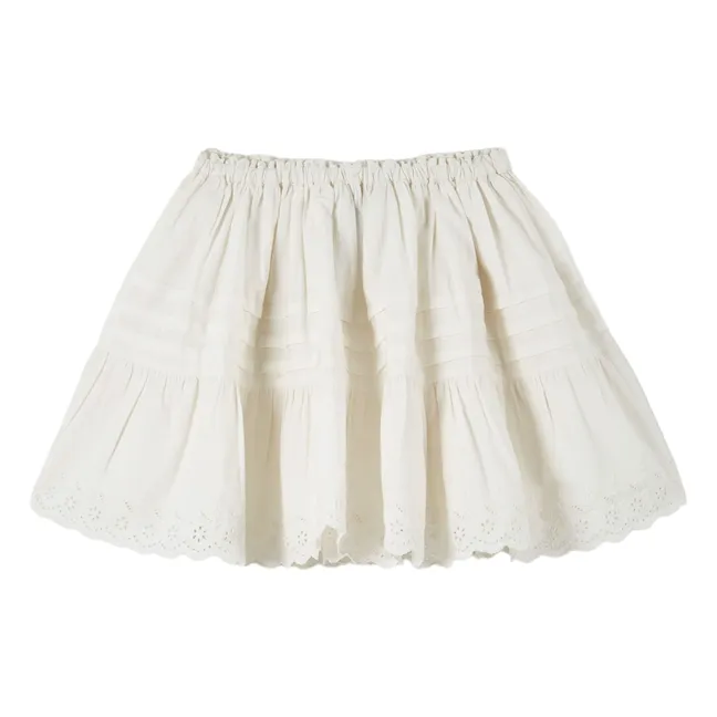 Gonna in broderie anglaise | Bianco