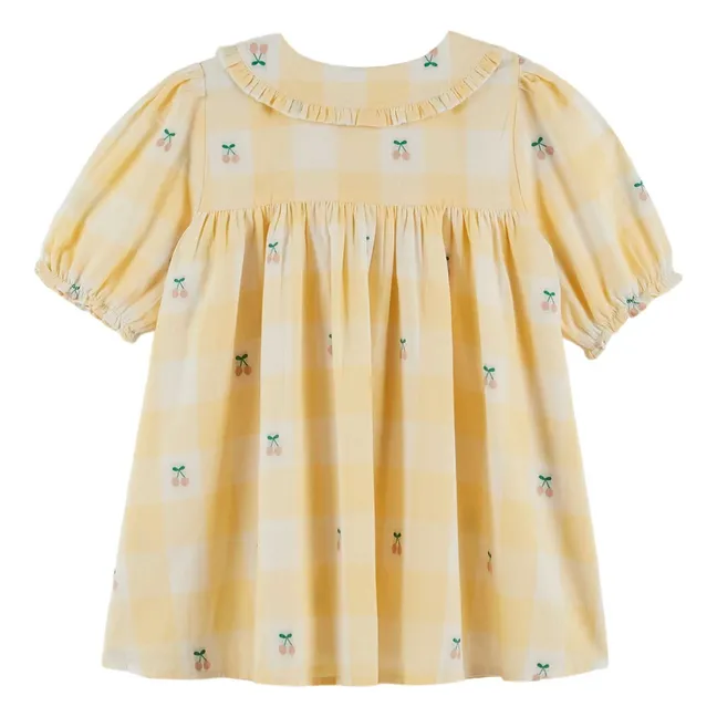 Vestido Cherry Gingham | Amarillo palo