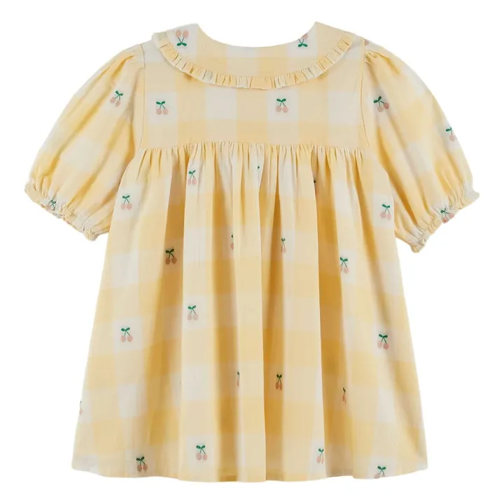 Robe Vichy Cerise | Jaune pâle- Image produit n°2