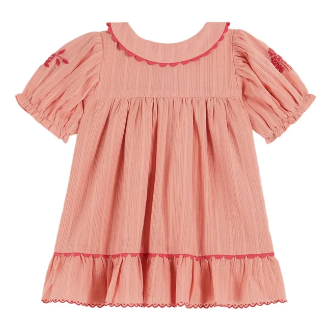 Embroidered dress | Peach