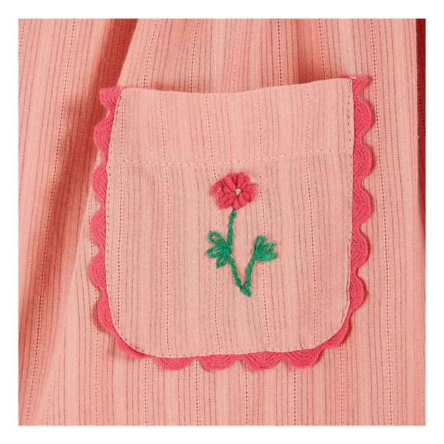 Embroidered dress | Peach