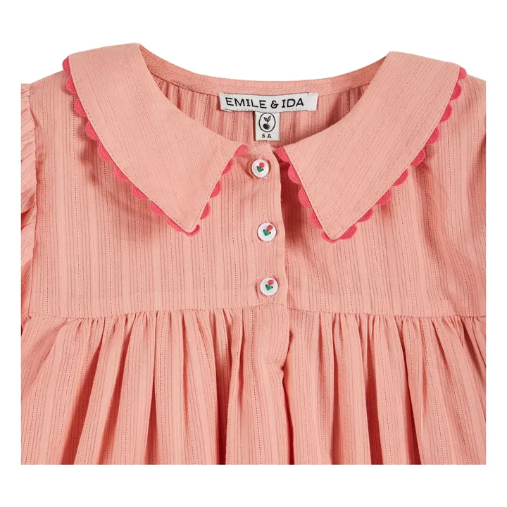 Robe Brodée | Rose pêche- Image produit n°4