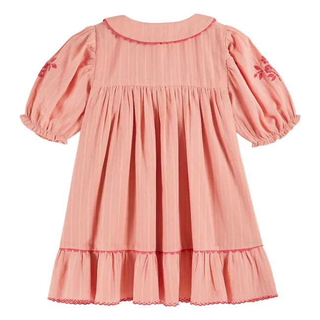 Embroidered dress | Peach