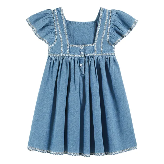 Besticktes Denim-Kleid | Denim