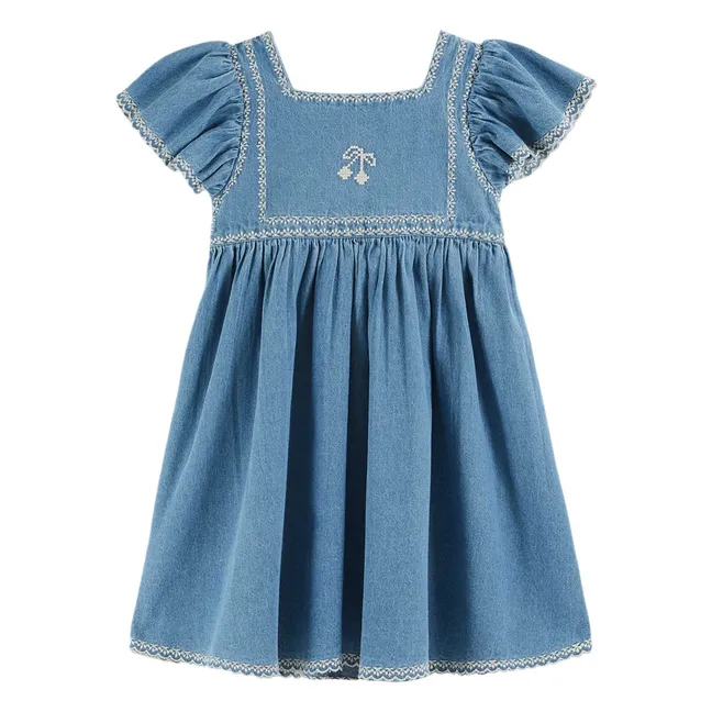 Besticktes Denim-Kleid | Denim